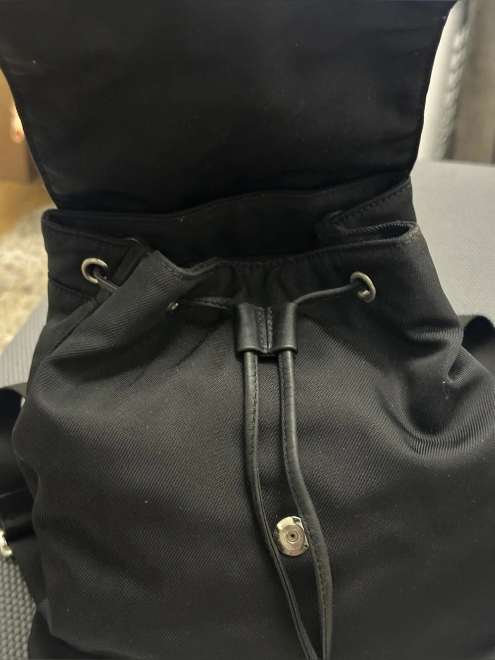 Coach Mercer Twill Nylon and Leather Drawstring Backpack | Black